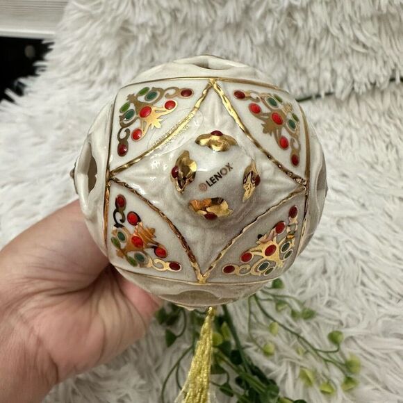 Lenox Hanging Ornament ~ Inner Glow CHINA JEWELED SPHERE - Picture 6 of 7